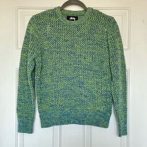 NWT Stüssy 2 Tone Loose Gauge Sweater Size XS in Green